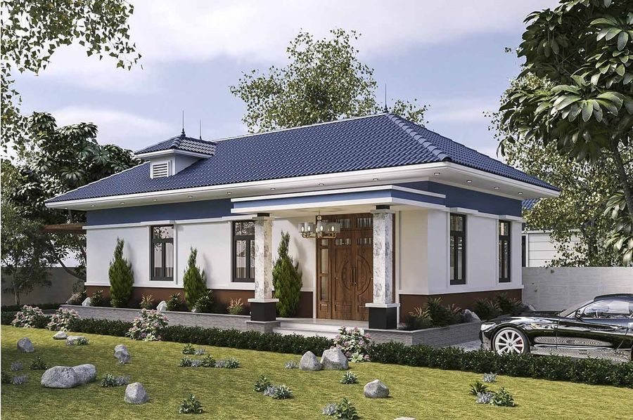 Bên cạnh nhà mái Nhật dốc thì thiết kế nhà mái Nhật với hệ mái ngói dạng bằng phù hợp với gia chủ muốn đem đến sự đột phá, mới lạ cho công trình. Ảnh: Decoxdesign