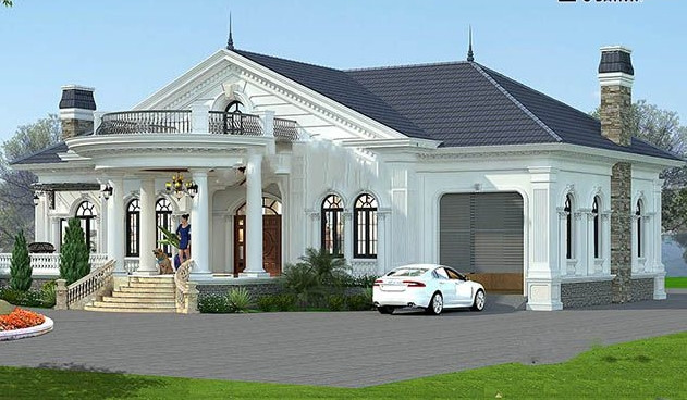 Nhà 1 tầng mái Nhật có gara để xe đáp ứng nhu cầu ngày càng lớn của xã hội hiện đại. Ảnh: Nhadepoday