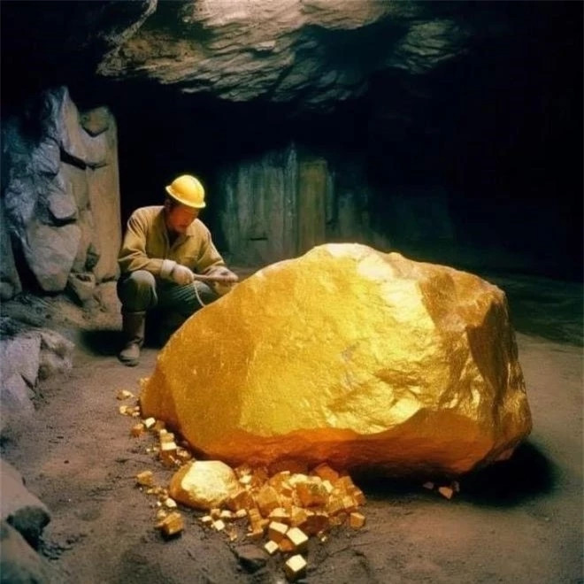 Hàm lượng vàng trong khối vàng này đạt khoảng 216,7g mỗi tấn. Các chuyên gia ước tính giá trị của tảng vàng này lên đến 12 tỷ NDT (tương đương 42.000 tỷ đồng). Ảnh: Internet