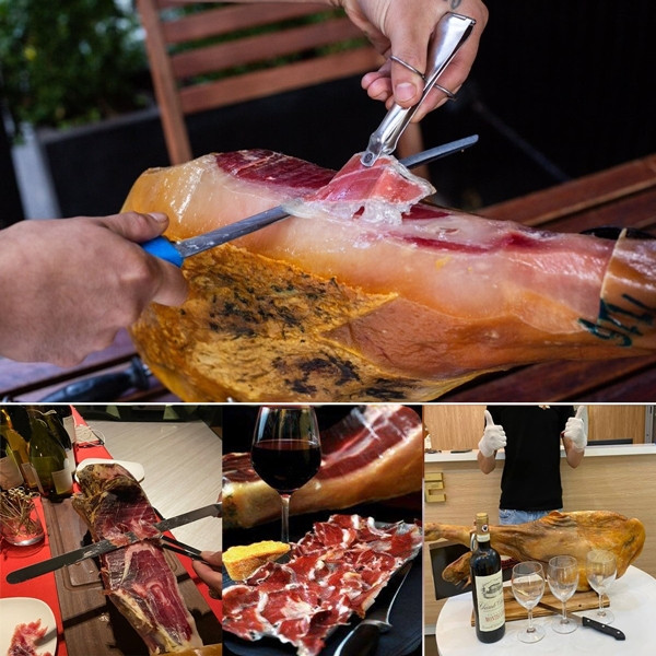 Khi mua, người tiêu dùng cần hỏi kỹ hàng làm từ heo đen Iberico hay heo trắng, thời gian ủ bao nhiêu tháng, tránh trường hợp bỏ ra số tiền lớn mua đùi heo muối Iberico nhưng lại nhận về hàng nhãn trắng. Ảnh: Facebook