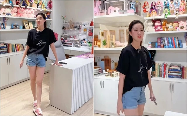 Căn phòng không quá lớn nhưng chứa đựng tất cả mọi sở thích của Khánh Vân. Ảnh chụp màn hình