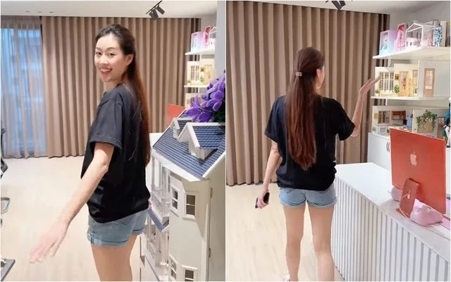 Phòng làm việc là góc nhỏ sáng tạo của Hoa hậu Khánh Vân. Ảnh chụp màn hình