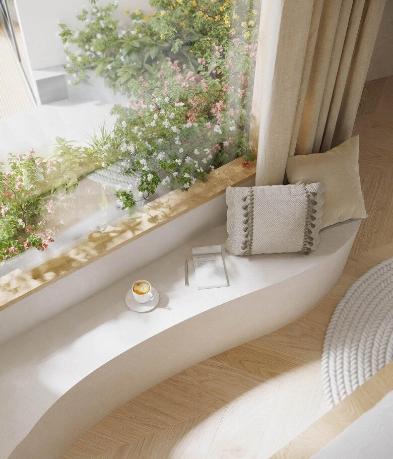 Căn hộ ngập tràn hơi thở thiên nhiên với sự góp mặt của cây xanh. Ảnh: FBNV