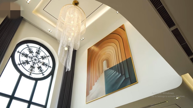 Khoảng thông tầng là điểm nhấn của căn biệt thự. Ảnh chụp màn hình