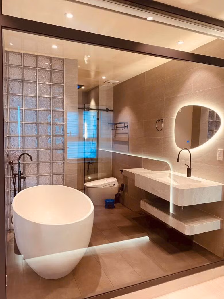 Đèn led âm tường tạo cảm giác thư giãn, ấm cúng. Ảnh: FB Cao Thái Hà