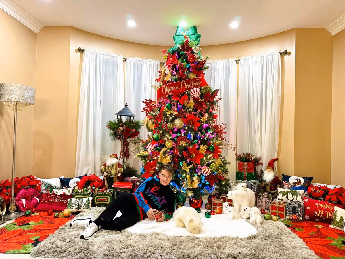 Nam ca sĩ cho biết thích nhất dịp Noel và Tết nên luôn dành thời gian trang hoàng cho không gian sống thật đẹp mắt. Ảnh: FB Dam Vinh Hung