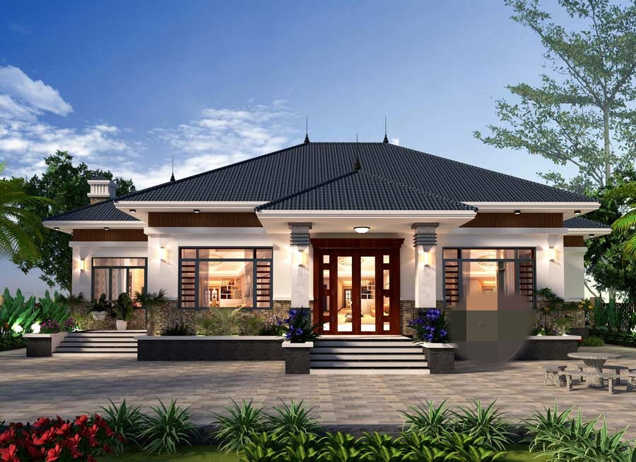 Nhà cấp 4 hài hòa từ màu săc đến hình khối kiến trúc làm "đốn tim" mọi gia chủ. Ảnh: Neohouse