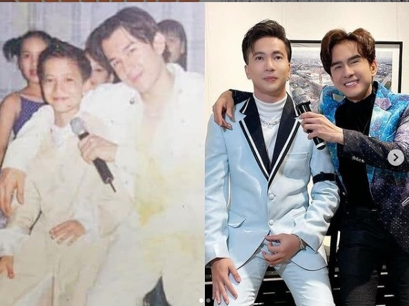 Trong bức ảnh chụp với S.T Sơn Thạch cách đây 20 năm, anh Bo Đan Trường khiến fan ngỡ ngàng vì nhan sắc bị "thời gian lãng quên".