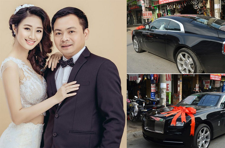 Trong đám hỏi vào tháng 1/2017, Hoa hậu Bản sắc Việt toàn cầu Thu Ngân được chồng doanh nhân Doãn Văn Phương tặng hẳn một siêu xe trị giá hơn 30 tỷ đồng.