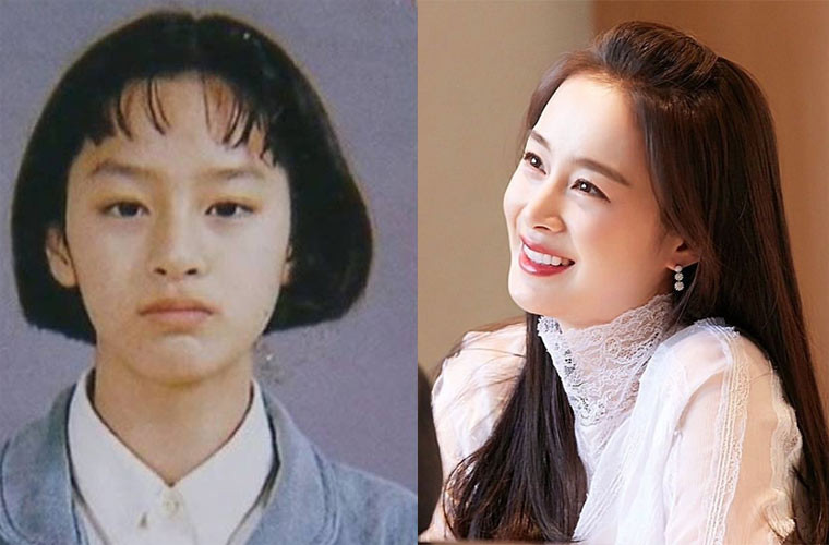 Mọi nét trên khuôn mặt của Kim Tae Hee lúc nhỏ và khi lớn không có điểm gì khác nhau. Chỉ khác là, khi là ngôi sao điện ảnh, cô trang điểm nên trông sành điệu và xinh đẹp hơn. (Ảnh: Instagram)