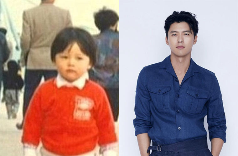 Hyun Bin lúc bé xíu có khuôn mặt tròn giống con gái, khác với khuôn mặt điển trai, nam tính khi trưởng thành. (Ảnh: Hancinema)
