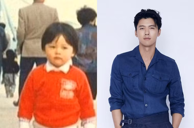 Hyun Bin lúc bé xíu có khuôn mặt tròn giống con gái, khác với khuôn mặt điển trai, nam tính khi trưởng thành. (Ảnh: Hancinema)