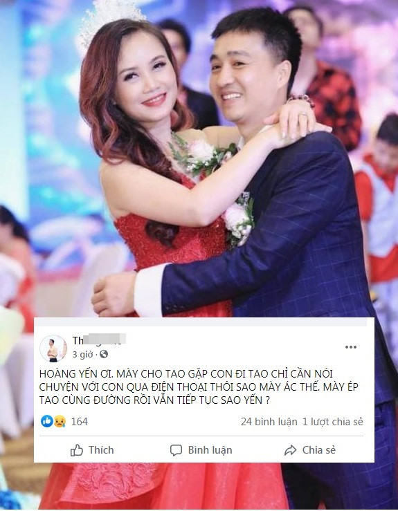 Sau lùm xùm hành hung vợ cũ là nữ diễn viên Hoàng Yến, mới đây, Cao Thắng có động thái gây chú ý khi đăng đàn tố cô không cho gặp con: "Hoàng Yến ơi, mày cho tao gặp con đi, tao chỉ cần nói chuyện với con qua điện thoại thôi, sao mày ác thế. Mày ép tao cùng đường rồi vẫn tiếp tục sao Yến?".