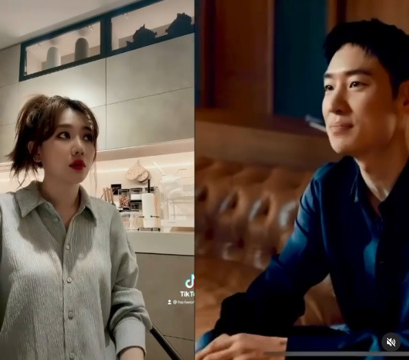 Hari Won chăm chỉ làm clip nhảy nhót, "đu trend" giải trí những ngày ở nhà tránh dịch khiến fan thích thú. Ảnh cắt clip TikTok.