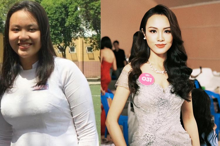 Huỳnh Phạm Thuỷ Tiên khiến nhiều người ngỡ ngàng khi biết cô từng nặng tới 90kg vào cuối năm học lớp 12. (Ảnh: Vietnamnet, FBNV)