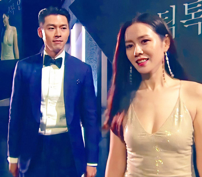 Hết Son Ye Jin trao ánh mắt tình tứ cho Hyun Bin lại đến nam tài tử điển trai trao cho bạn gái ánh mắt yêu thương khi hai người cùng nhau lên sân khấu nhận giải.
