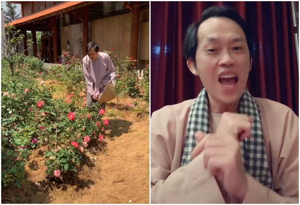 Hình ảnh làm vườn quen thuộc gắn bó với Hoài Linh.