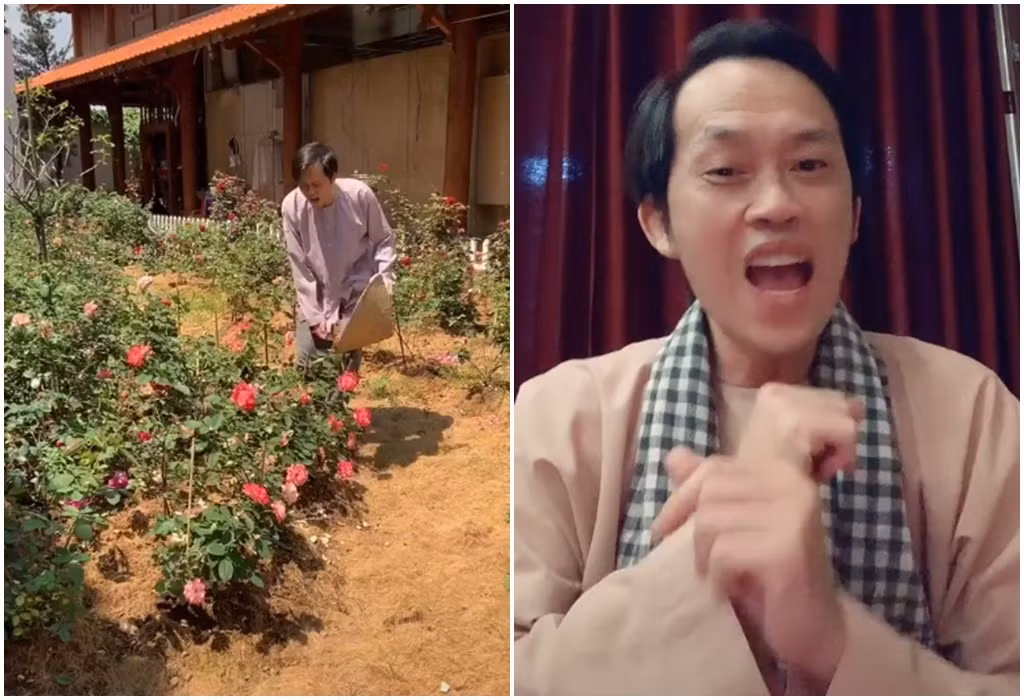 Hình ảnh làm vườn quen thuộc gắn bó với Hoài Linh.