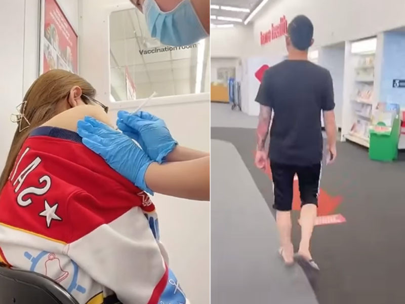 Hoàng Yến được bạn trai đưa đi tiêm vắc-xin ngừa COVID-19 ở Mỹ.