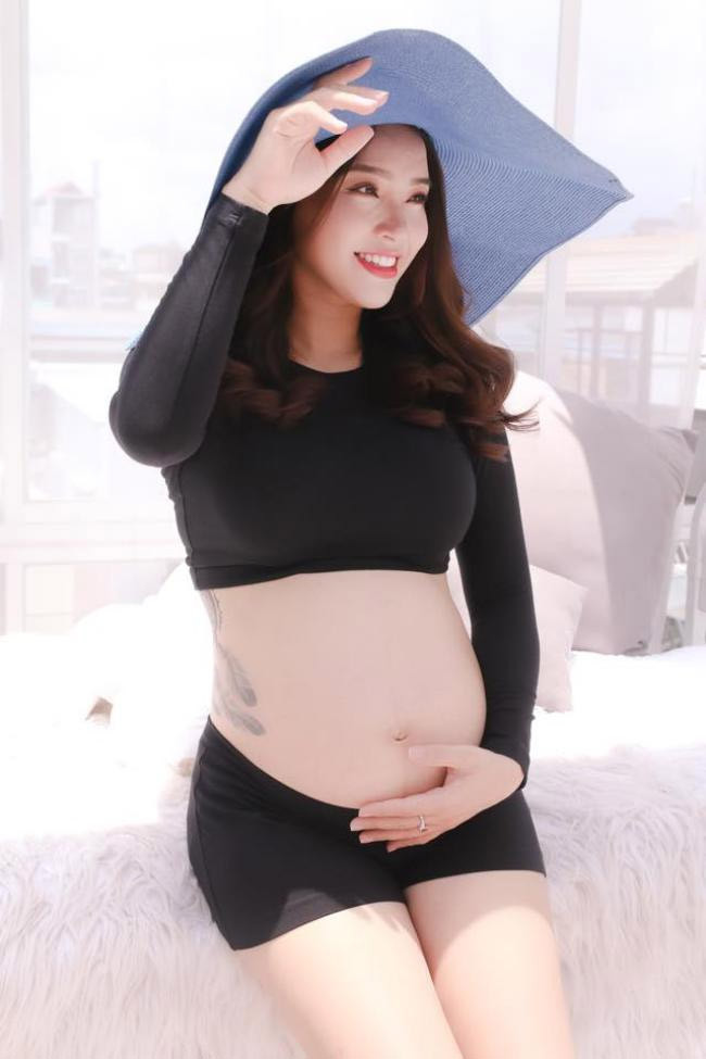 Mỗi lần mang thai, Hải Băng lại khiến mọi người bất ngờ vì cô càng quyến rũ và xinh đẹp hơn. (Ảnh: FBNV)