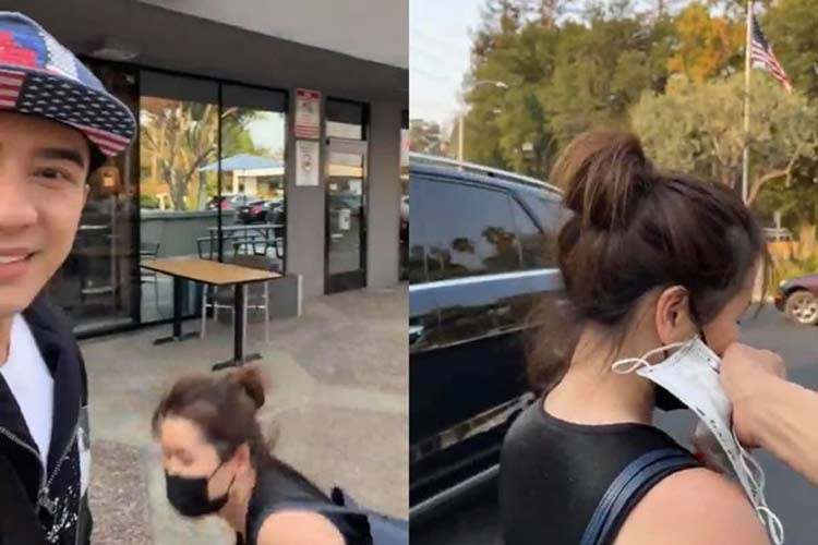 Trong dịp cùng nhau đưa con trai đi chơi ở nông trại, giọng ca "Đi về nơi xa" còn chỉnh giúp vợ cũ khẩu trang rất tình cảm.