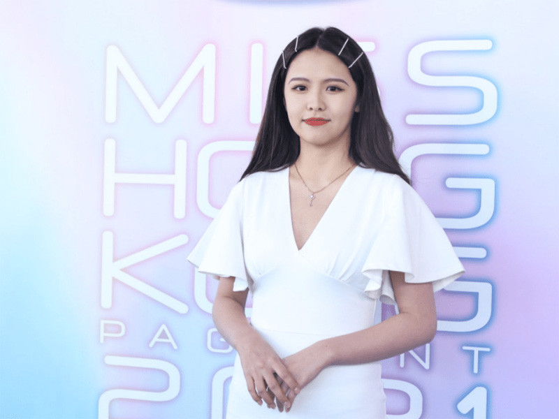 Trương Hiểu Kỳ khi tham gia vòng sơ khảo cuộc thi Hoa hậu Hong Kong 2021. (Ảnh: min.news)