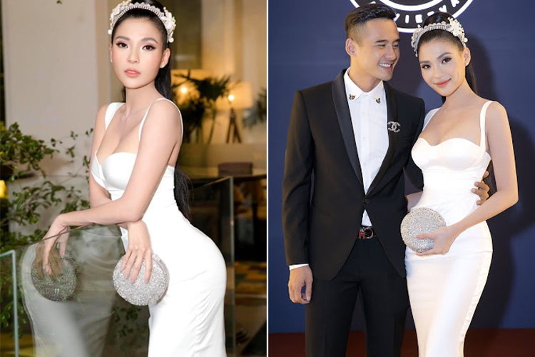 Một năm sau khi sinh con trai đầu lòng, năm 2019, Thuý Diễm quyết định nâng cấp vòng 1. Với ngoại hình mới, nữ diễn viên sinh năm 1986 mặc trang phục nào cũng bắt mắt.