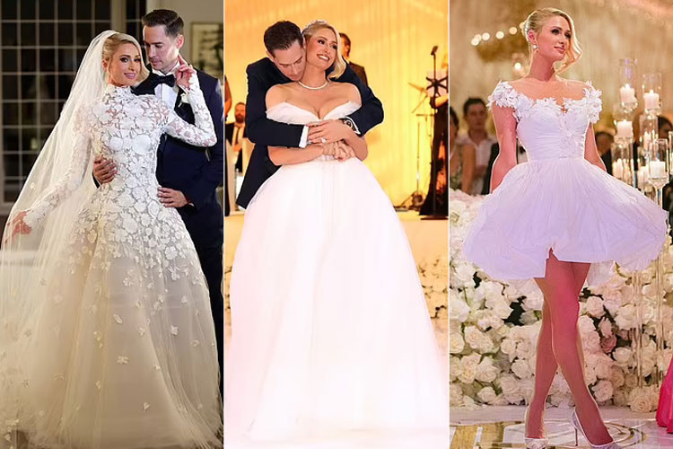 Trong lễ cưới ngày 12/11, Paris Hilton mặc 4 chiếc váy cưới. (Ảnh: Shutterstock)