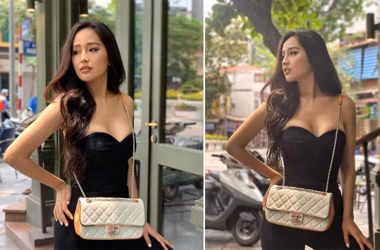 Chiếc áo cup ngực giúp Mai Phương Thúy khoe vòng 1 tròn đầy.