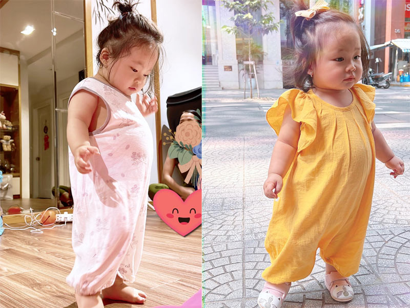 So với các bạn cùng lứa, bé Honora Thiên Ý vượt trội hơn về cân nặng và chiều cao vì thừa hưởng gene cao to của bố.