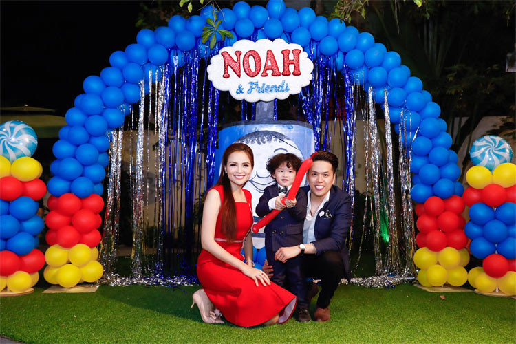 Năm 2015, người đẹp sinh năm 1990 kết hôn với Quang Huy và có với nhau một cậu con trai chung. (Ảnh: FBNV)