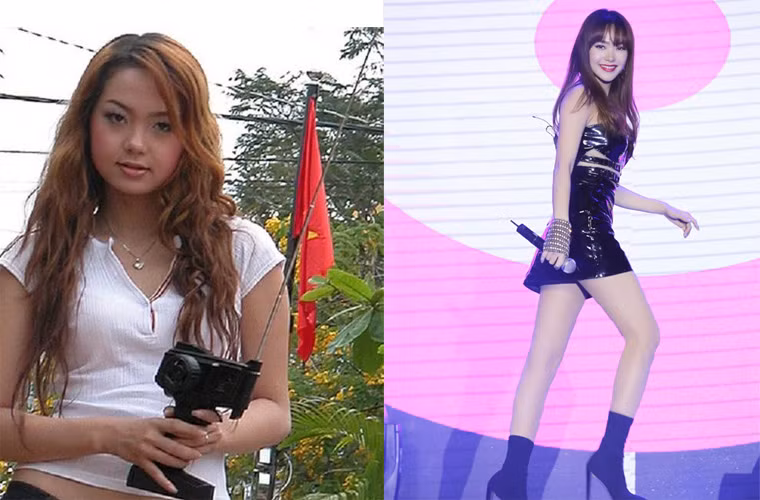  Minh Hằng bước chân vào showbiz từ năm 16 tuổi với vai trò ca sĩ hát nhóm. So với lúc chân ướt chân ráo vào làng giải trí và bây giờ, Minh Hằng thay đổi rất nhiều từ khuôn mặt tới vóc dáng.