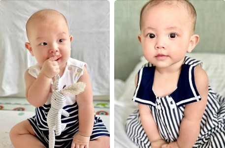 Cặp song sinh nhà Hà Hồ đã được gần 8 tháng tuổi.