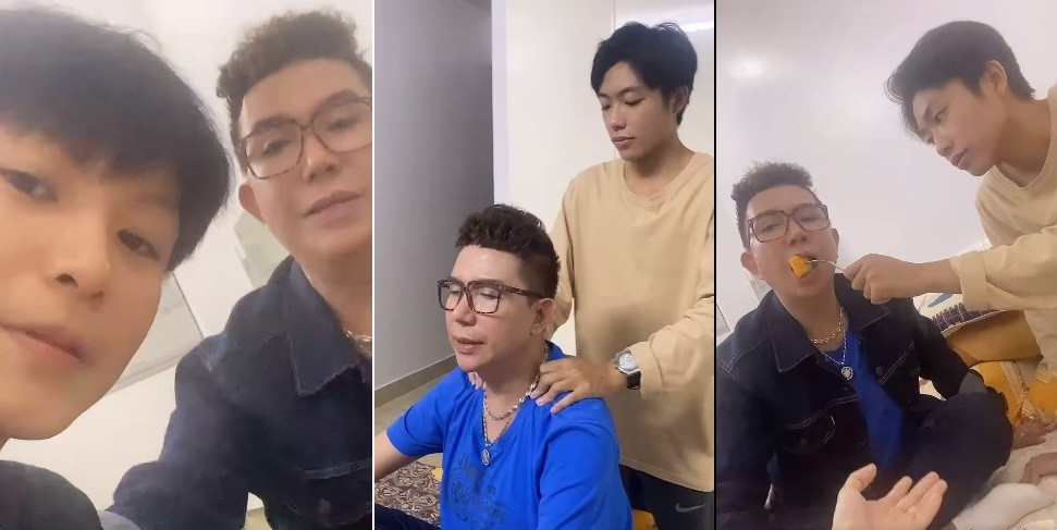 Long Nhật khoe niềm hạnh phúc khi được làm nũng các con. Các con anh được khen càng lớn càng hiếu thảo.