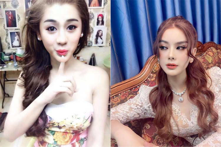 So với hình ảnh cách đây 5 năm (trái), nhan sắc hiện tại của Lâm Khánh Chi ngày càng hoàn thiện hơn. "Cách đây 5 năm giờ thì em đã khác. Càng ngày em lại càng mặn mà hơn xưa", người đẹp sinh năm 1977 viết trên trang cá nhân.