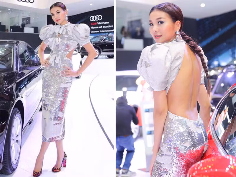 Đi dự sự kiện, Thanh Hằng chọn chiếc váy màu bạc hở toàn bộ vùng lưng, hút mắt lạ thường.