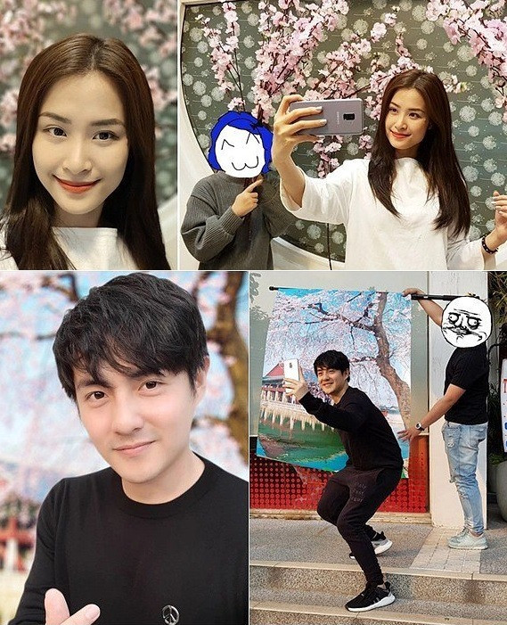 Không xem ảnh hậu trường, có lẽ không ít người lầm tưởng Đông Nhi và Ông Cao Thắng đang vi vu ở xứ sở hoa anh đào.