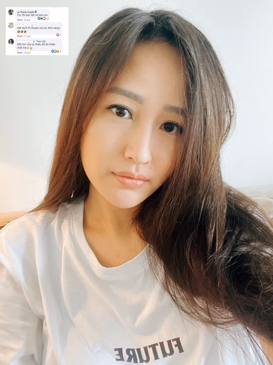 Không chỉ lộ gương mặt mệt mỏi, fan và bạn bè trên mạng xã hội còn chú ý tới mái tóc pha sương của Mai Phương Thúy. "Đàn chị" Lã Thanh Huyền cũng phải lên tiếng: "Tóc thì bạc hết rồi kìa".