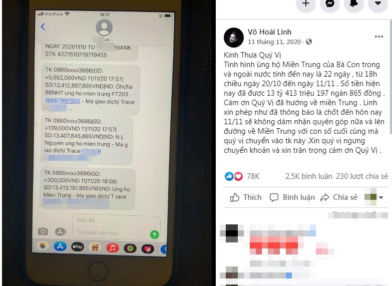 Bi thac mac 13 ty ung ho mien Trung, Hoai Linh phan ung gi?-Hinh-2