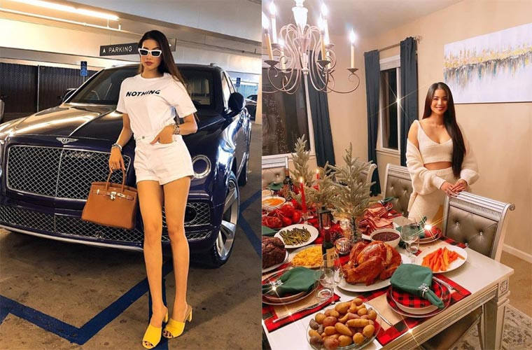 Ở Mỹ, Hoa hậu Phạm Hương có biệt thự sang trọng, bộ sưu tập xe đắt tiền: Posche, Lamborghini Huracan EVO Spyder, BMW... (Ảnh: FBNV)