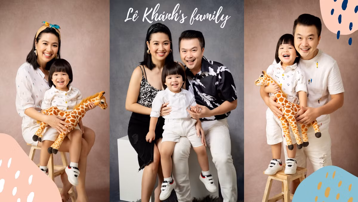 Có thể thấy vợ chồng Lê Khánh khá thoải mái trong việc cho quý tử nuôi tóc dài. Ông xã nữ diễn viên cho biết, con trai giống hệt mình ngày xưa, đều có ngoại hình giống với bé gái.