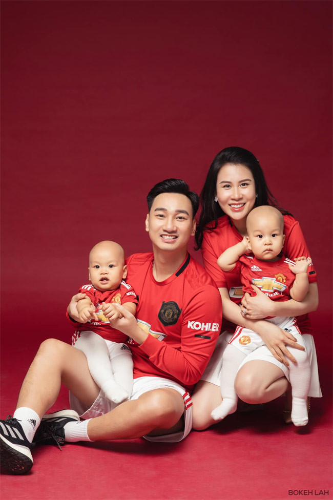 Gần 4 năm sau đám cưới, vợ chồng Thành Trung đã có 2 cậu con trai sinh đôi kháu khỉnh.