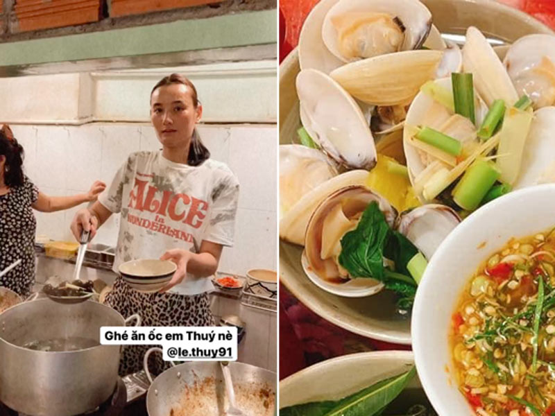 Đầu năm 2020, Lê Thuý mở quán ốc và công việc kinh doanh khá thuận lợi, cửa hàng đông khách.