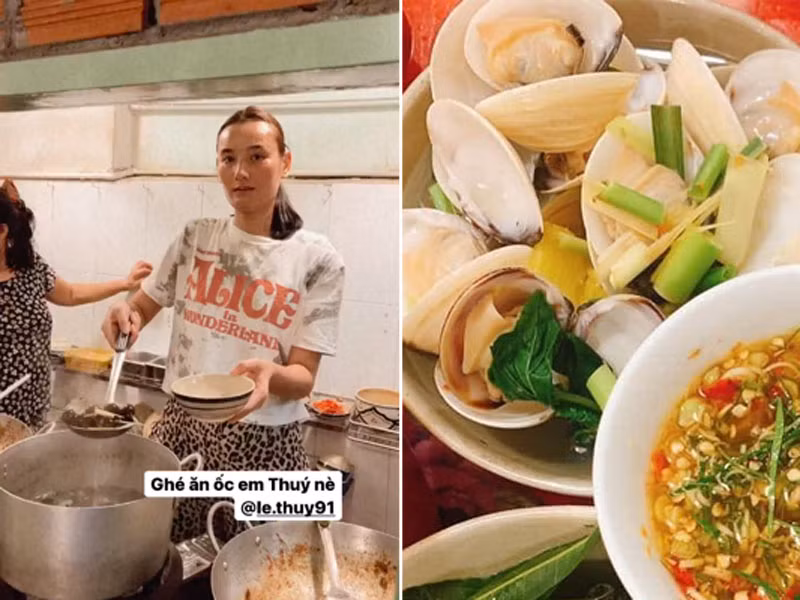 Đầu năm 2020, Lê Thuý mở quán ốc và công việc kinh doanh khá thuận lợi, cửa hàng đông khách.