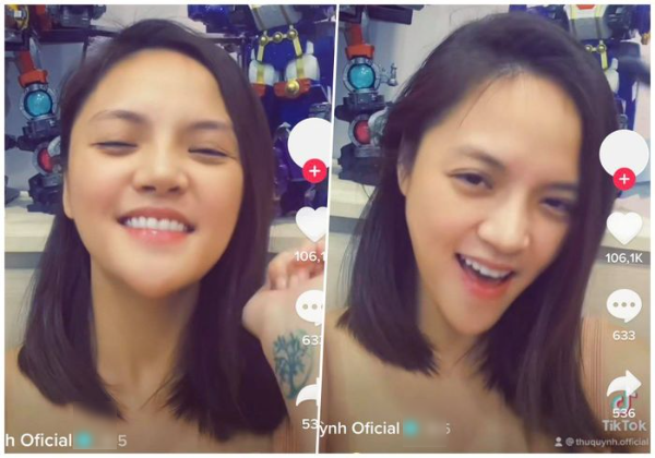 Chiếc cằm dài trông bất thường của Thu Quỳnh làm dấy lên nghi vấn về nhan sắc tự nhiên của nữ diễn viên.