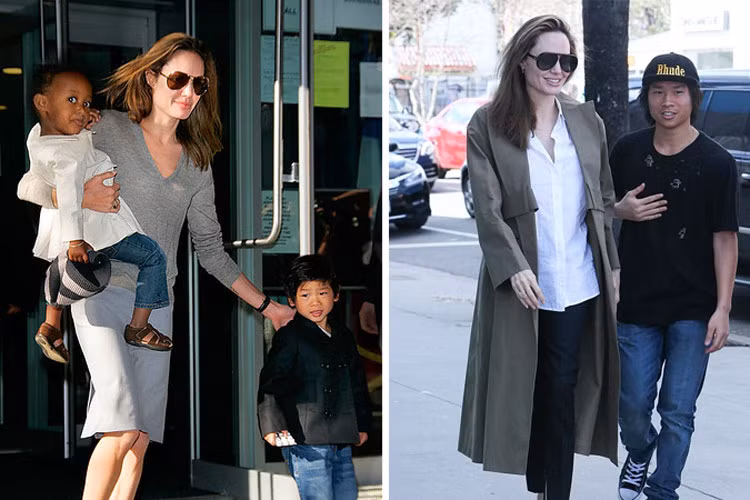 Trong cuộc phỏng vấn với Vogue, Angelina Jolie cho biết, ban đầu không có ý định nhận nuôi Pax Thiên vì đã có Maddox đến từ Campuchia. Tuy nhiên, sau khi đọc một cuốn sách về nhân quyền, cô quyết định chọn một đứa bé gốc Việt làm con nuôi. (Ảnh: daily mail)
