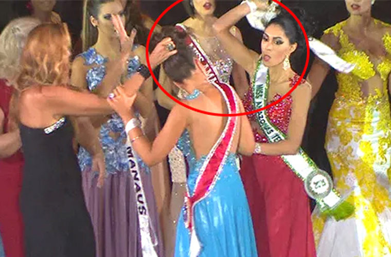 Trong cuộc thi Hoa hậu Amazon 2015, á hậu 1 cuộc thi đã lao vào giằng vương miện của tân Hoa hậu Carolina Toledo và ném xuống đất rồi lăng mạ hoa hậu. Lý giải cho việc làm của mình, á hậu Sheislane Hayalla cho rằng tân hoa hậu đã mua giải.