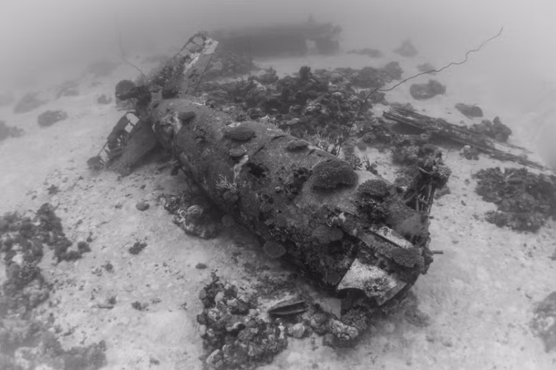 Vỏ máy bay bị nước biển ăn mòn.