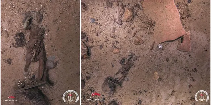 Theo ghi nhận mới nhất, lan can mũi tàu và các hiện vật khác, như bức tượng nữ thần Diana, đã bị hư hại. Tàu Titanic tiếp tục bị ảnh hưởng bởi muối, vi khuẩn ăn kim loại, và dòng hải lưu, khiến việc bảo tồn và ghi chép trở nên cấp bách. (Nguồn: RMSTitanic)