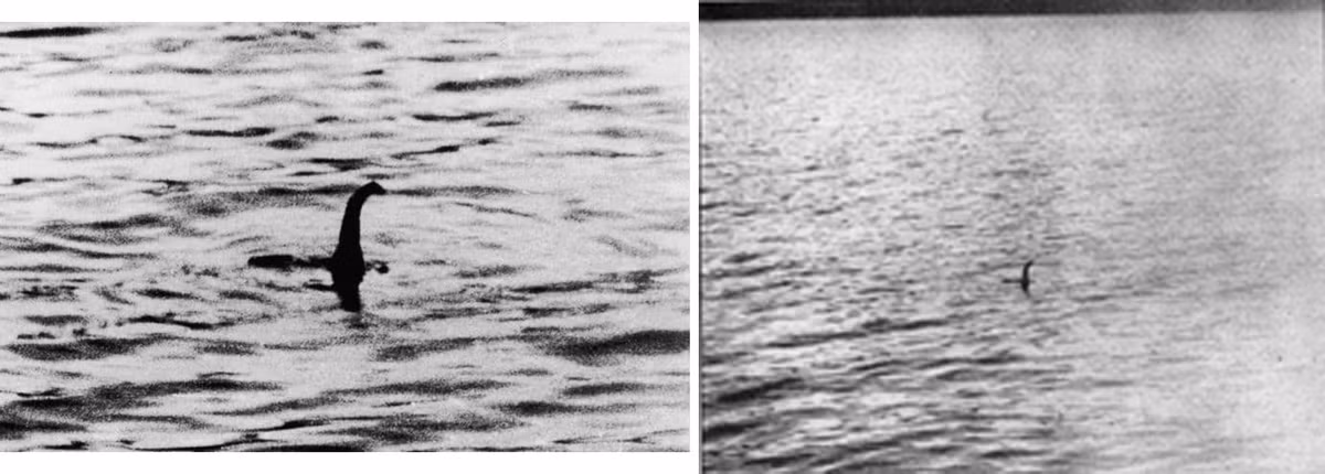 Trong suốt nhiều thập kỷ, hàng ngàn người đã tuyên bố họ nhìn thấy Nessie. Một trong những bằng chứng nổi tiếng nhất là bức ảnh chụp năm 1934 bởi bác sĩ Robert Kenneth Wilson, thường được gọi là “Surgeon’s Photograph”. Bức ảnh này cho thấy một hình ảnh mờ nhạt của một sinh vật với cổ dài nổi lên khỏi mặt nước. Tuy nhiên, sau này bức ảnh này bị cho là một trò lừa bịp. (Ảnh: Don't Take Pictures)